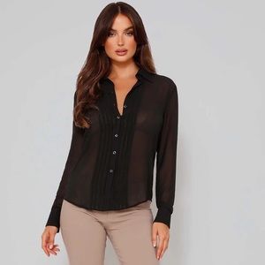 NWT Tiger Mist Noah Black Blouse Top